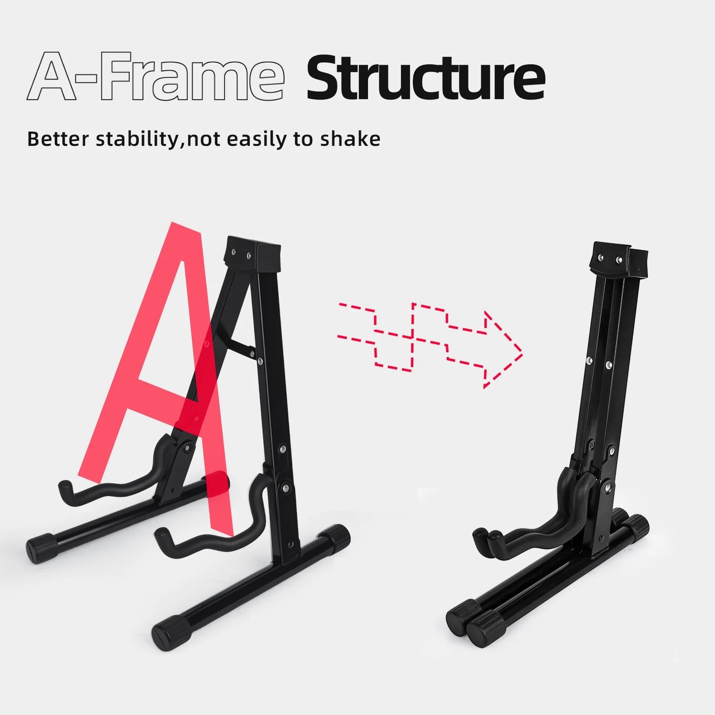 Acoustic Guitar Stand, A-Frame Folding Electric Guitar Stand, Comes with 5 Free Guitar Picks, Bass Guitar Stand, Banjo Stand for Mandolin, Ukulele, Cello,