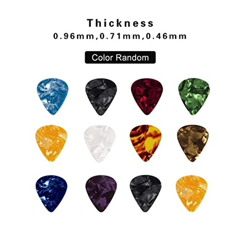 48 PCS Guitar Accessories Kit, Acoustic Guitar Changing Tool, Including Acoustic Guitar Strings, Guitar Picks, Capo, String Winder, Bridge Pins, Pin