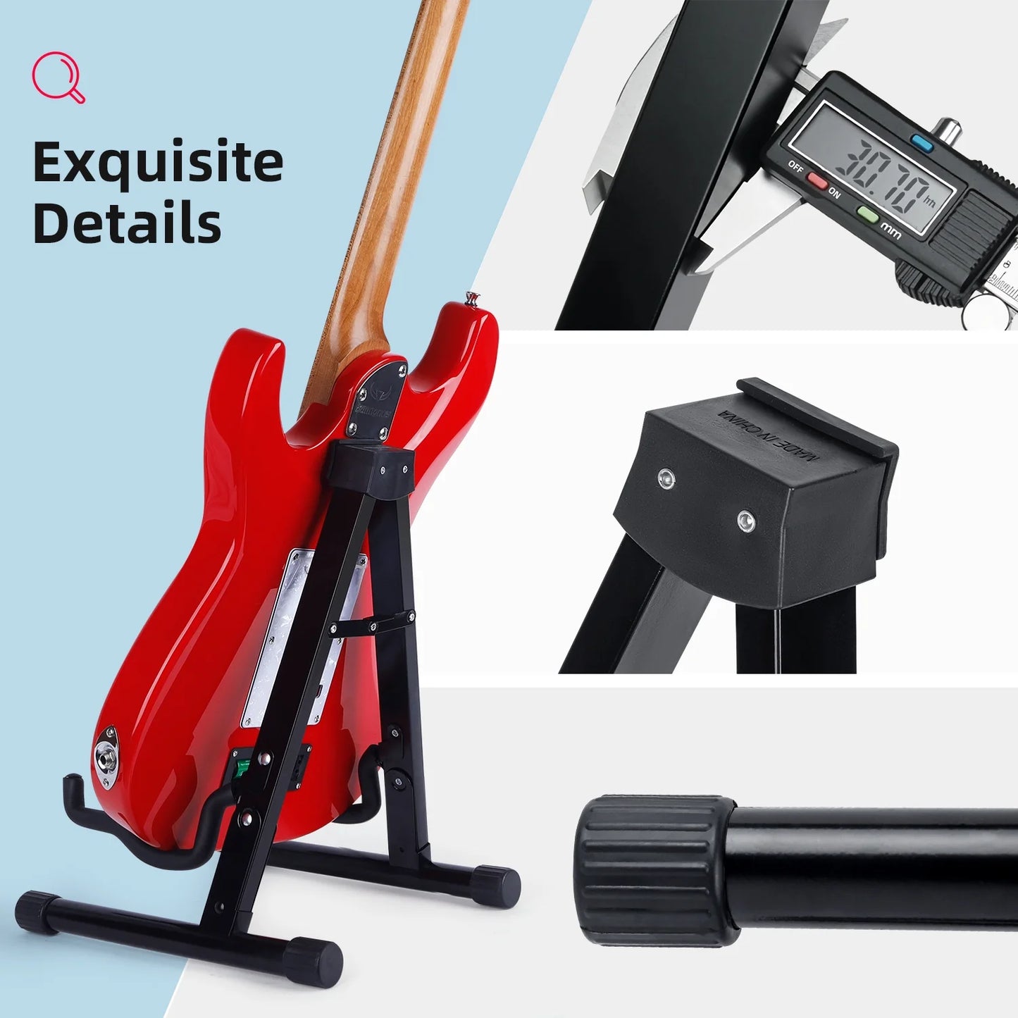 Acoustic Guitar Stand, A-Frame Folding Electric Guitar Stand, Comes with 5 Free Guitar Picks, Bass Guitar Stand, Banjo Stand for Mandolin, Ukulele, Cello,