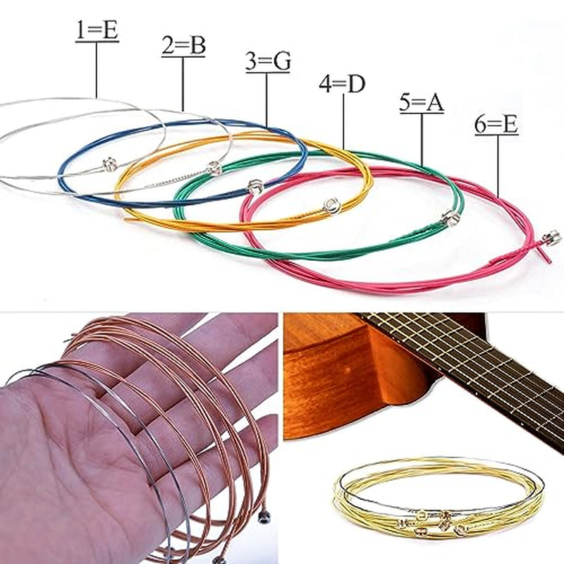 48 PCS Guitar Accessories Kit, Acoustic Guitar Changing Tool, Including Acoustic Guitar Strings, Guitar Picks, Capo, String Winder, Bridge Pins, Pin
